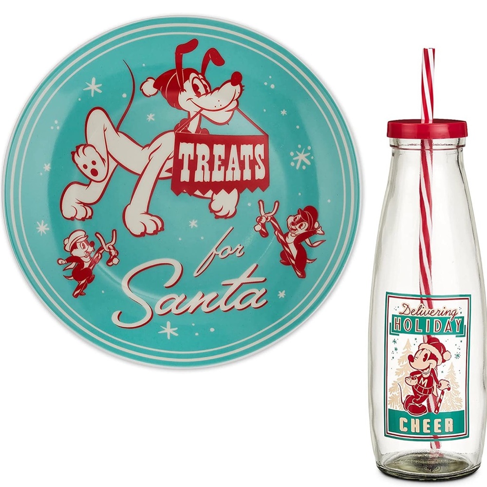 Disney Mickey Mouse and Friends Holiday Milk and Cookie Set brand new